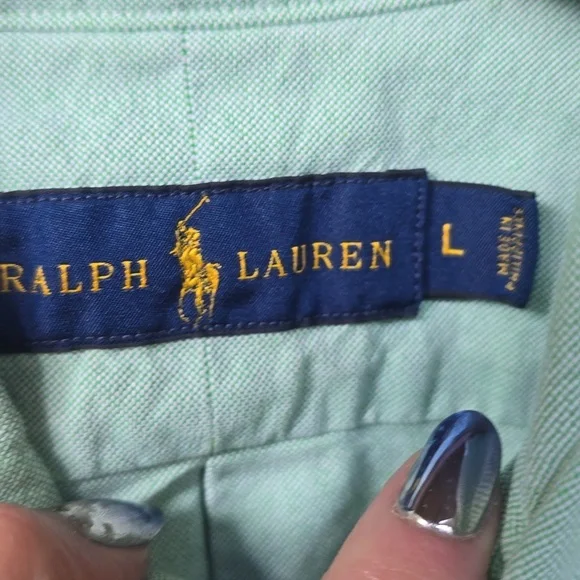 Polo Ralph Lauren Mint Green Button-down Shirt Large - Picture 8 of 12